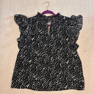 Black and White Patterned Blouse